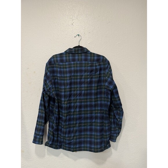 Pendleton Men’s Vintage Board Shirt Loop Collar Blue Plaid Wool USA Large - Picture 2 of 8